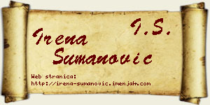 Irena Šumanović vizit kartica